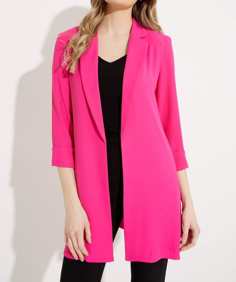 NEW JOSEPH RIBKOFF oversized longline blazer in dazzle pink